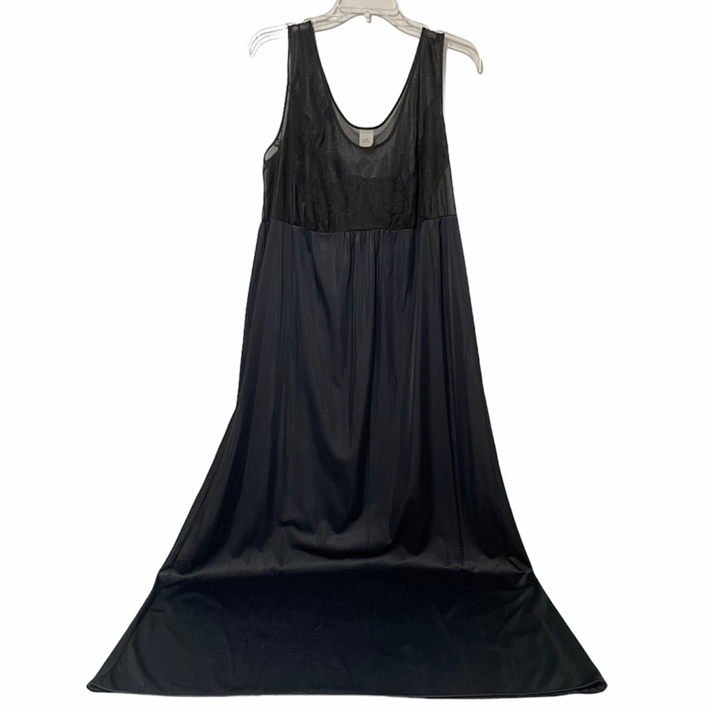 Vintage Lace Slip Dress Sexy Pin Up Lingerie Whimsy Goth Black Silk Satin - Picture 7 of 16